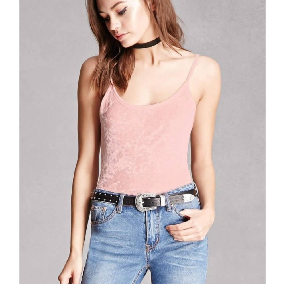 Velvet pink bodysuit (forever21)